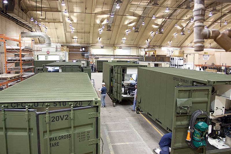Photo: Shelter production at DEW Miramichi plant.