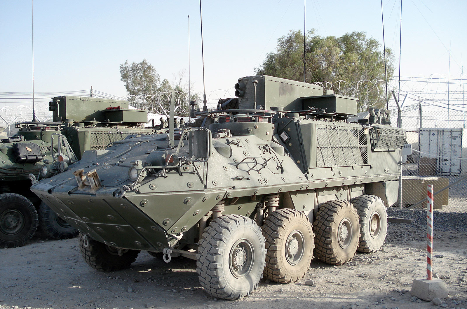 Armoured vehicle in field environment