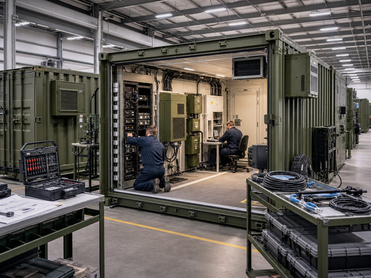 Containerized shelter systems integration bay