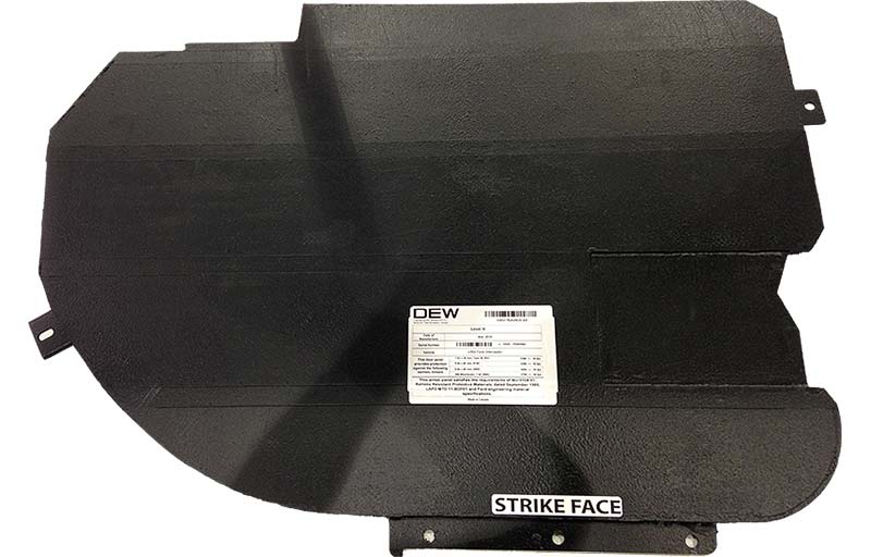 Ballistic door panel used as spall liner material reference